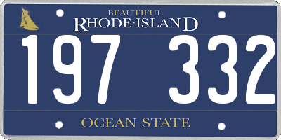 RI license plate 197332