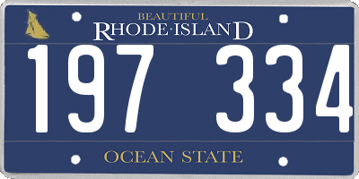 RI license plate 197334