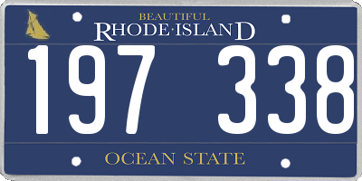 RI license plate 197338