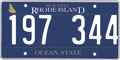RI license plate 197344