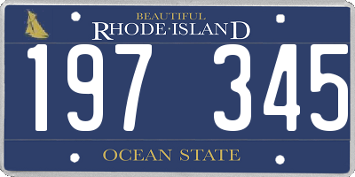 RI license plate 197345