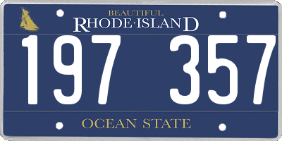 RI license plate 197357