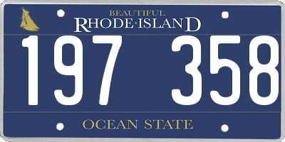RI license plate 197358