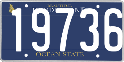 RI license plate 19736