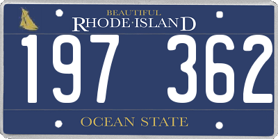 RI license plate 197362
