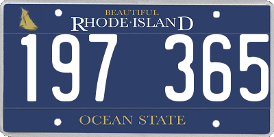 RI license plate 197365