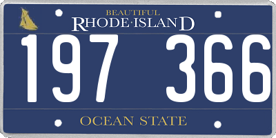 RI license plate 197366