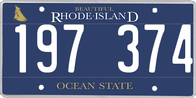 RI license plate 197374