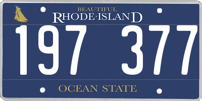 RI license plate 197377