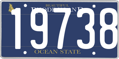 RI license plate 19738
