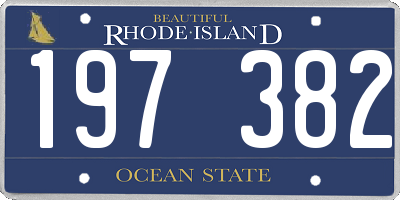 RI license plate 197382