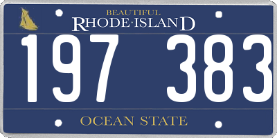 RI license plate 197383