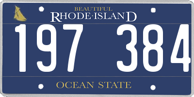 RI license plate 197384