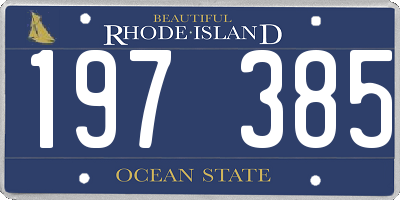 RI license plate 197385