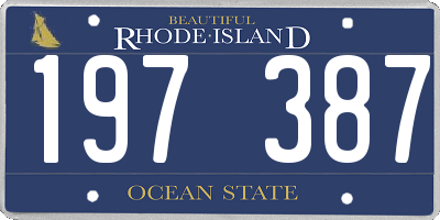 RI license plate 197387