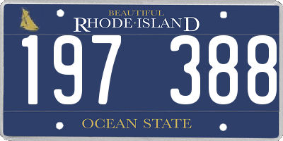 RI license plate 197388