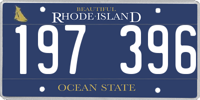 RI license plate 197396