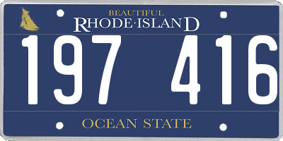 RI license plate 197416