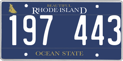 RI license plate 197443