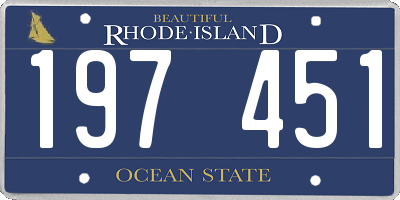 RI license plate 197451