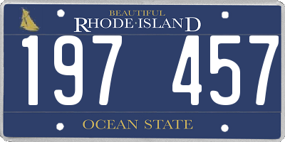 RI license plate 197457