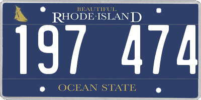 RI license plate 197474