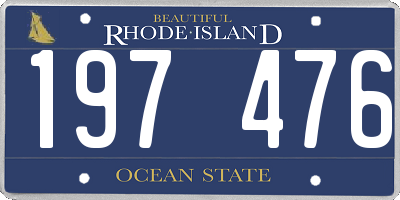 RI license plate 197476