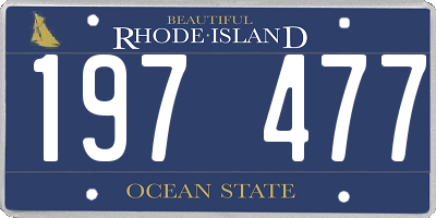 RI license plate 197477