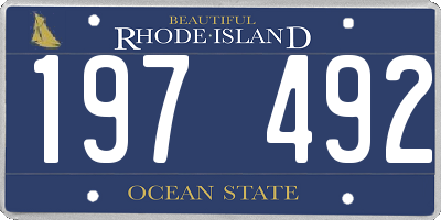 RI license plate 197492