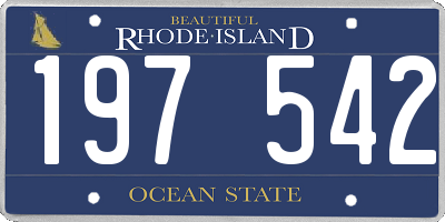 RI license plate 197542