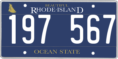 RI license plate 197567