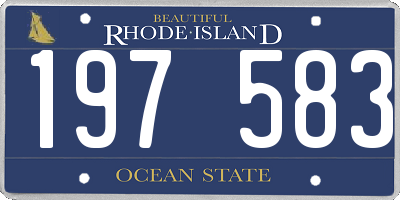 RI license plate 197583