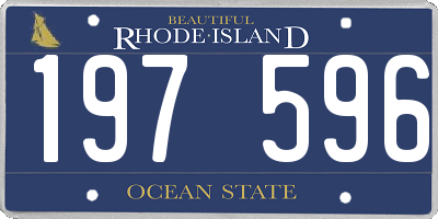 RI license plate 197596