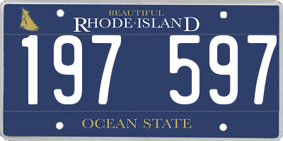 RI license plate 197597