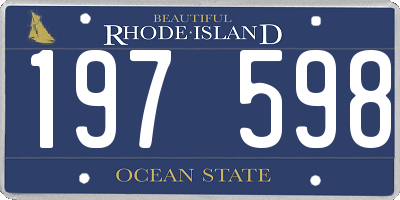 RI license plate 197598