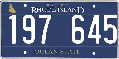 RI license plate 197645
