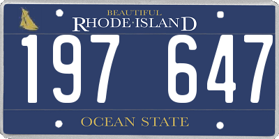 RI license plate 197647