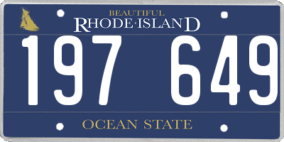 RI license plate 197649