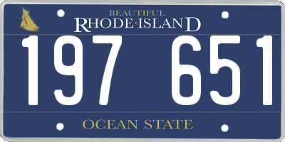 RI license plate 197651
