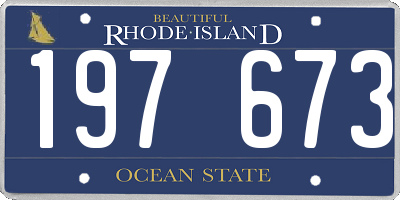 RI license plate 197673