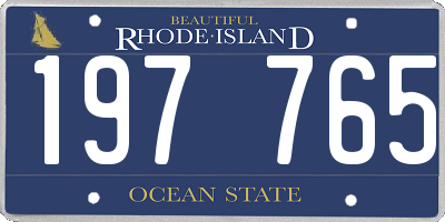 RI license plate 197765