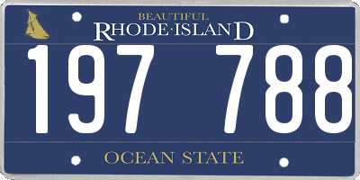 RI license plate 197788