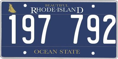 RI license plate 197792