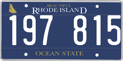 RI license plate 197815