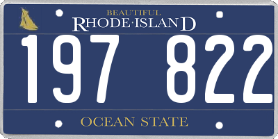 RI license plate 197822