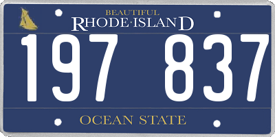 RI license plate 197837