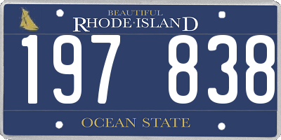 RI license plate 197838