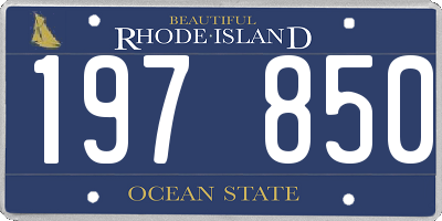 RI license plate 197850