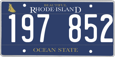 RI license plate 197852