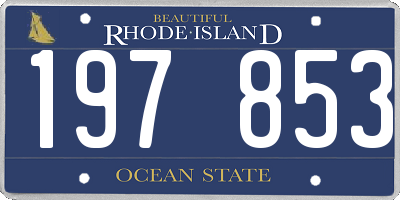 RI license plate 197853